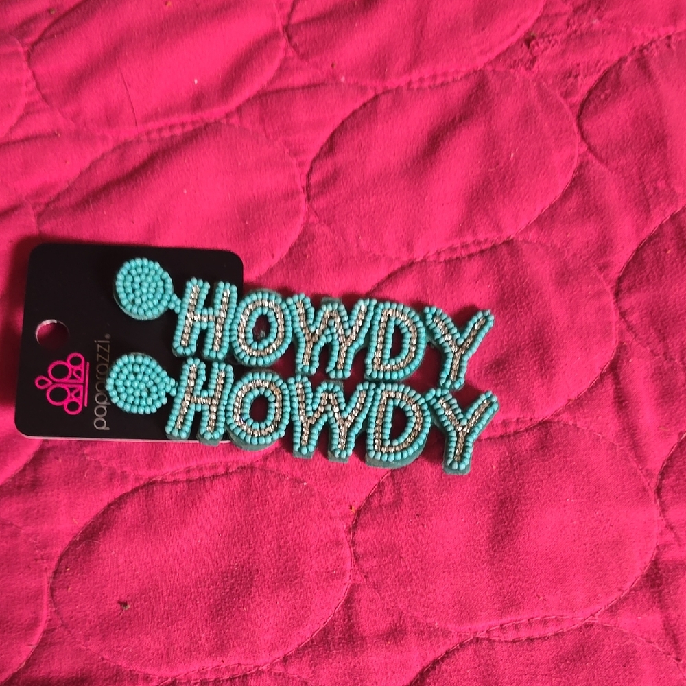 Paparazzi Turquoise Beaded 'Howdy' Earrings